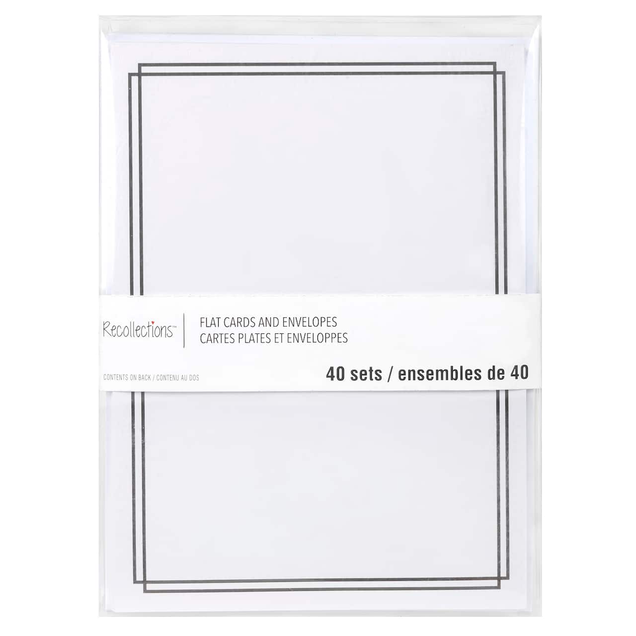 Black Border Flat Cards &#x26; Envelopes by Recollections&#x2122;, 5&#x22; x 7&#x22;
